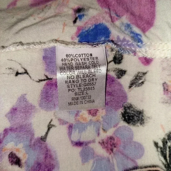 UMGEE IVORY FLORAL SLEEVELESS SHORT DRESS WITH CRISS CROSS DETAIL SIZE LARGE - Picture 8 of 8